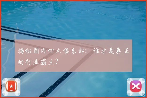 揭秘国内四大俱乐部：谁才是真正的行业霸主？
